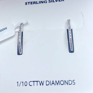 Diamond accent earrings. Sterling silver.